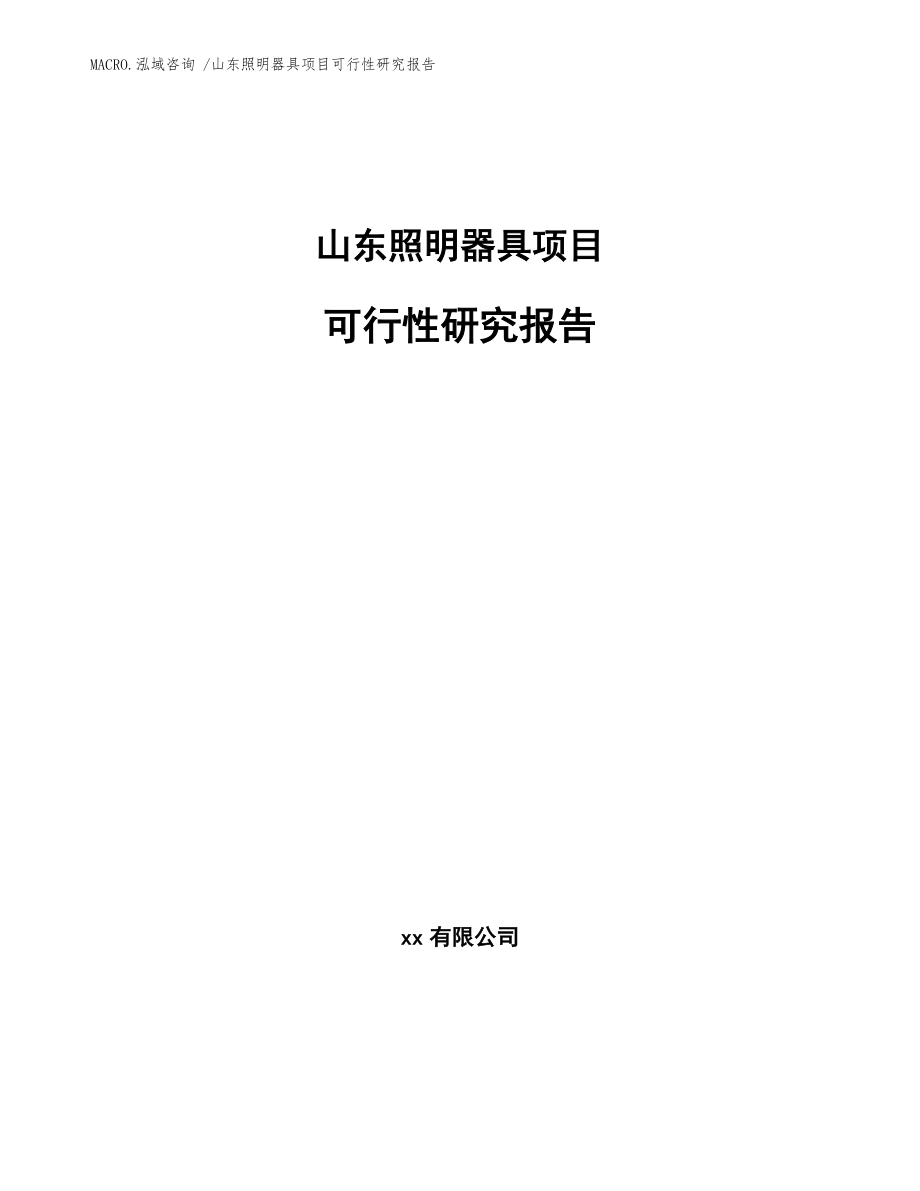 山東照明器具項目可行性研究報告